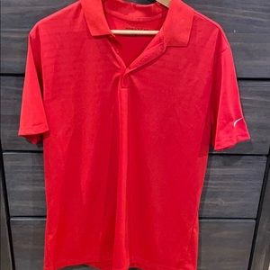 Red nike golf polo
